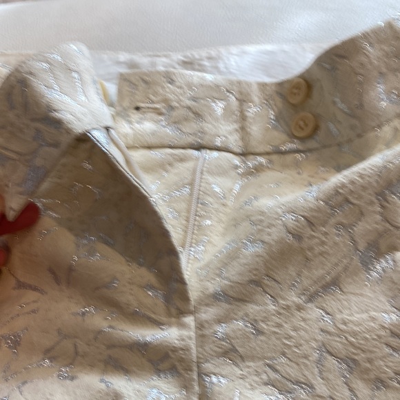 J. Crew ivory and silver metallic pants - Picture 3 of 6